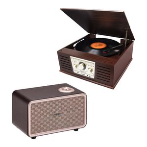 Combo Retrô - Vitrola Multifuncional ObaRetrô Obabox e Caixa de Som Bluetooth Speaker Presley Pulse – 27716K
