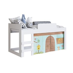 Cama Infantil Com Protetor e Cortina Alegria Meu Fofinho Art in Móveis - Branco