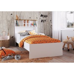 Cama Infantil Com Estante e Protetores 90 House Art in Móveis - Branco