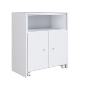 Balcão Organizador Multiuso Com Mesa Recolhível Funcionale Art in Móveis - Branco