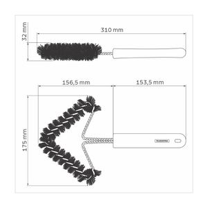 Escova para Grelha Tramontina Churrasco com Estrutura de Aço Inox com Cerdas de Nylon e Cabo de Polipropileno