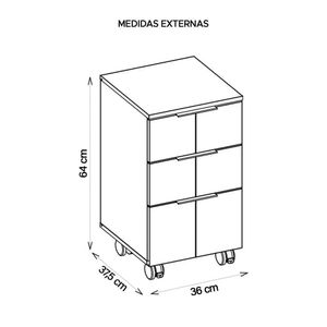 Gaveteiro Para Escritório Organizador Branco Cubic Caemmun