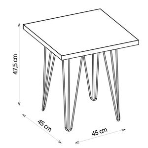 Mesa Centro Lateral Apoio (montada) Iron 47 Cm Preta Caemmun