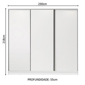 Guarda Roupa Royale Casal 100% MDF 3 Portas Correr Madesa