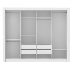 Guarda Roupa Casal Montana Branco 4 Portas 2 Espelhos Madesa