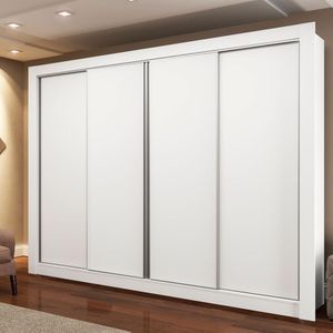 Guarda Roupa Casal Montana Branco 4 Portas de Correr Madesa