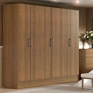 Guarda-Roupa Casal VIP 6 Portas Batentes Rustic Madesa