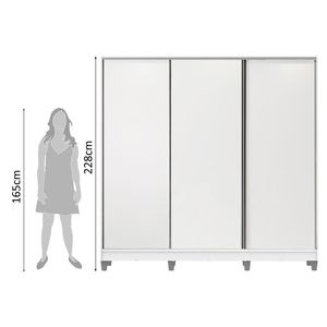Guarda Roupa Royale 100% MDF 3 Portas Correr e Pés Madesa