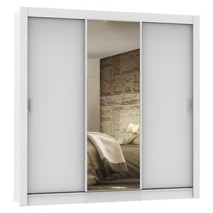 Guarda Roupa Lyon 3 Portas de Correr 1 Espelho Branco Madesa