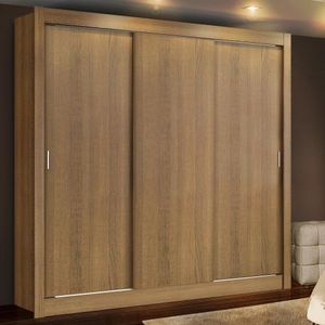 Guarda Roupa Casal Lyon 3 Portas de Correr Rustic Madesa