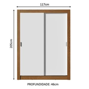 Guarda-roupa Solteiro Dallas Plus 2 Portas 4 Gavetas Madesa