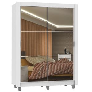 Guarda-roupa Solteiro Madesa Denver 2 Portas Correr Espelho