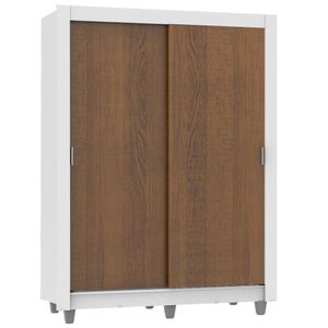 Guarda-Roupa Denver 2 Portas de Correr Rustic/Branco Madesa