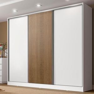 Guarda-Roupa Casal Royale MDF 3 Portas Correr Branco Madesa