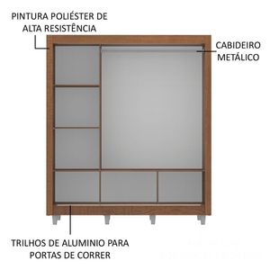 Guarda Roupa Casal Mônaco 3 Portas de Correr Madesa