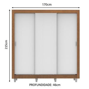 Guarda Roupa Casal Lyon 3 Portas se Correr Madesa