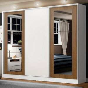 Guarda-roupa Casal Eros 3 Portas de Correr com Espelhos