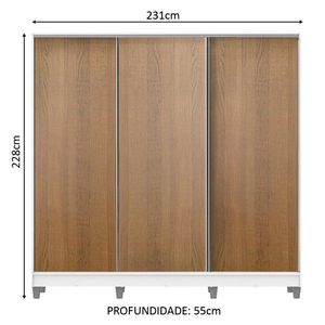 Guarda Roupa Casal MDF Logan 3 Portas Madesa