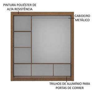 Guarda-roupa Casal Mônaco Rustic 3 Portas de Correr Madesa