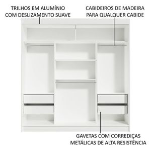 Guarda-roupa Casal Reno 3 Portas de Correr Madesa