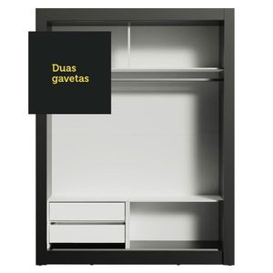 Guarda-roupa Solteiro Dallas 2 Portas Correr Espelho Madesa