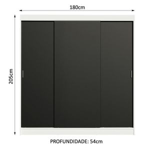 Guarda-roupa Casal Reno 3 Portas de Correr Madesa
