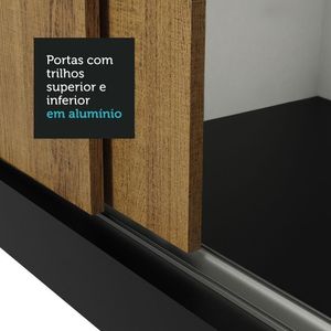Guarda-roupa Casal Reno 3 Portas de Correr de Espelho Madesa
