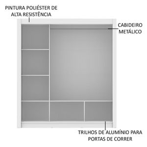 Guarda Roupa Casal Mônaco 3 Portas de Correr Espelhos Madesa
