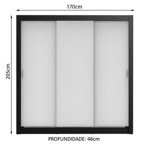 Guarda Roupa Casal Lyon 3 Portas de Correr 2 Gavetas Madesa