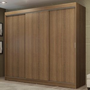 Guarda-roupa Casal Kansas 3 Portas Correr 3 Gavetas Madesa