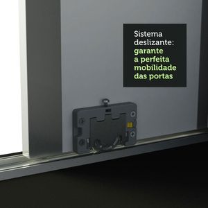 Guarda Roupa Casal Madesa 3 Portas de Correr Preto Branco