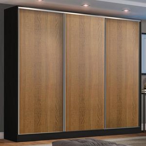 Guarda Roupa Casal Madesa Zurique 3 Portas de Correr Rustico