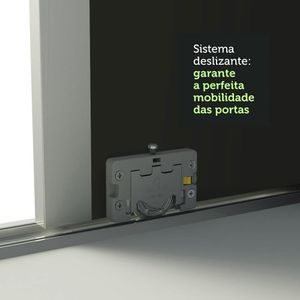 Guarda Roupa Casal Madesa 3 Portas de Correr Branco e Preto