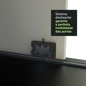 Guarda-roupa Casal Austin 4 Portas 3 Gavetas Preto
