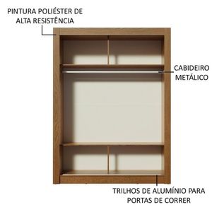 Guarda-roupa Solteiro 2 Portas Rustic/Cinza