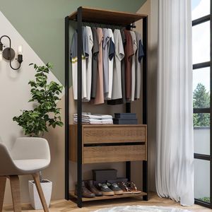 Closet Aberto Guarda-roupa 2 Gavetas 70cm Madesa