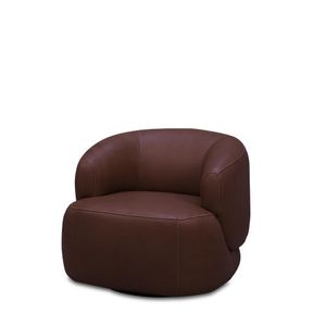 Kit 2 Poltronas Decorativas Verona Sala De Estar Base Giratória Aço Couro Marrom Chocolate