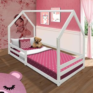 Mini Cama Solteiro Montessori Em Madeira Maciça Branco Bella Shop Jm