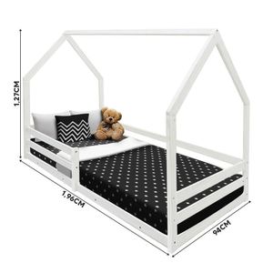 Mini Cama Solteiro Montessori Em Madeira Maciça Branco Bella Shop Jm