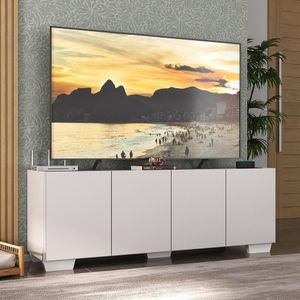 Rack Para Tv Até 50 Polegadas Com 4 Portas Multimóveis Mp1072 Branco Branco