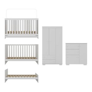 Quarto Infantil Completo Com Colchão Incluso Algodão Doce Multimóveis Mp4253 Branco
