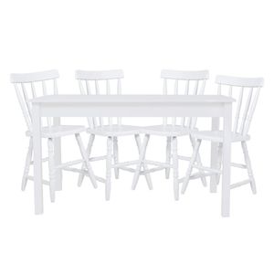 Mesa De Jantar Ditália Com 4 Cadeiras Ja-225 Branco