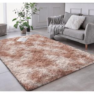 Tapete Sala Felpudo Peludo Mesclado Bege 200 X 200 Cm