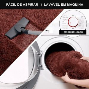 Passadeira Quarto Felpudo Peludo Marrom 60 X 180 Cm