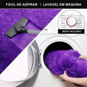 Tapete Sala Felpudo Peludo Roxo 140 X 200 Cm