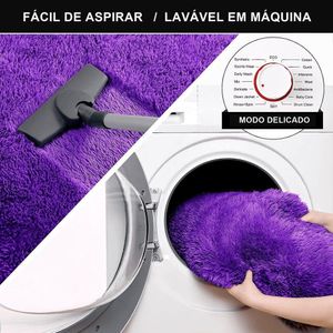 Tapete Passadeira Quarto Antiderrapante Roxo 50 X 140 Cm