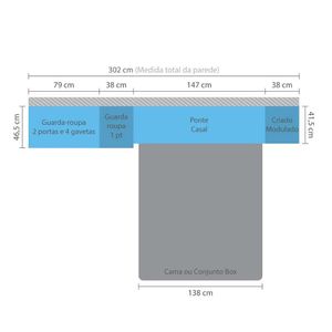 Guarda Roupa Modulado Casal 7 Pts 5 Gavetas