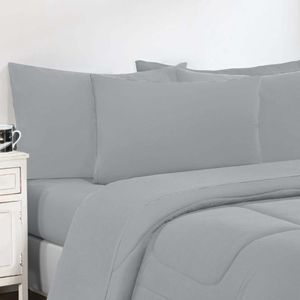 Kit Edredom Malha 100% Algodão Gran Moratta 2 Peças Solteiro - Cinza-cinza