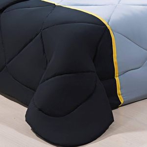 Enxoval Edredom + Jogo De Cama King Aconchego Premium 06 Peças - Preto- Cinza