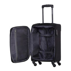 Mala De Viagem Media Expansível Poliester Samsonite Bahia Cadeado Tsa Rodas 360 Preto M